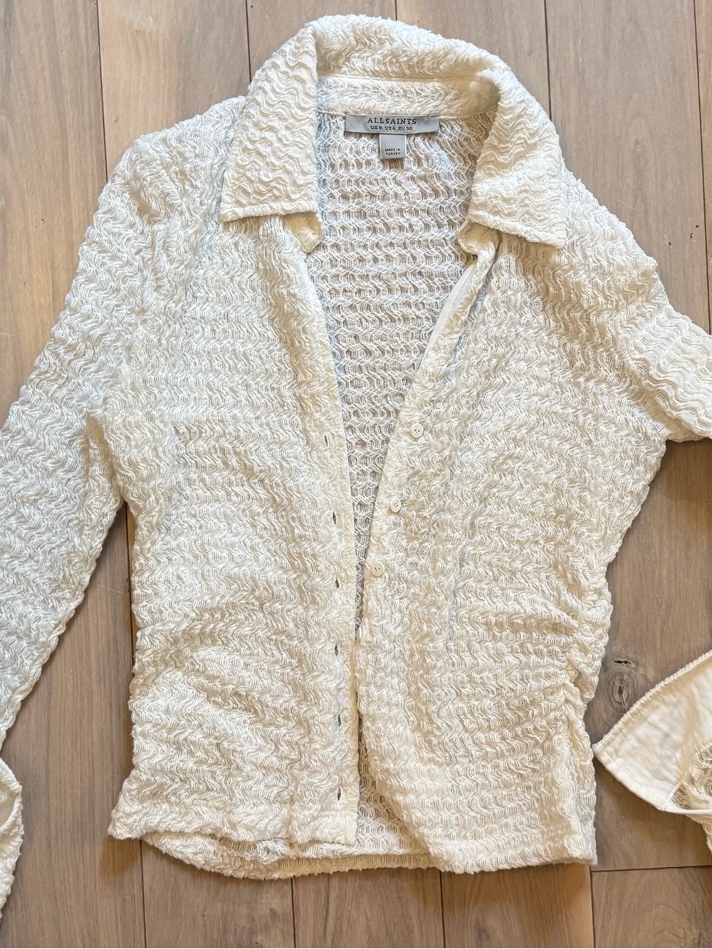 All Saints Women's Cream Textured Button-Up